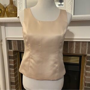 Kasper Creamy Beige Sleeveless Blouse Side Zipper Business Formal  Size 4P